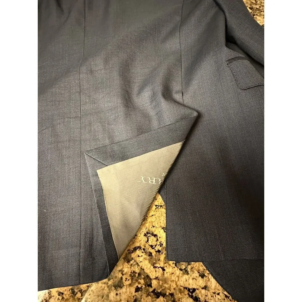 Burberry London Collins 2 Button Dual Vented Blue Blazer 52L Made In Italy‎ Wool